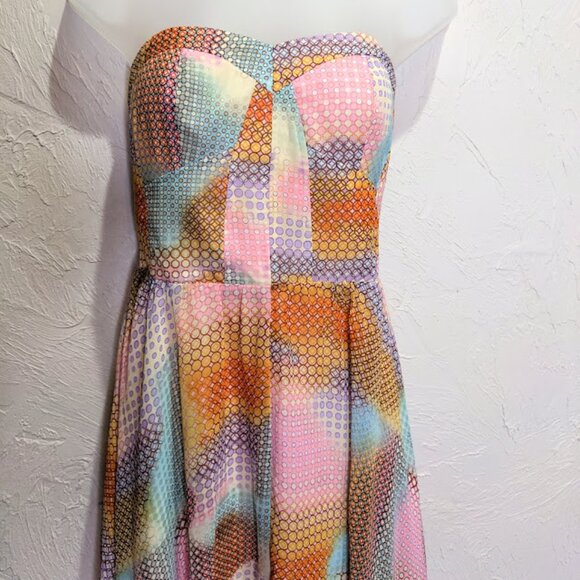 Guess Party Dress Womens 4 Rainbow Pastel Asymmetrical Hi Low Fairy Formal Gown - Picture 4 of 9